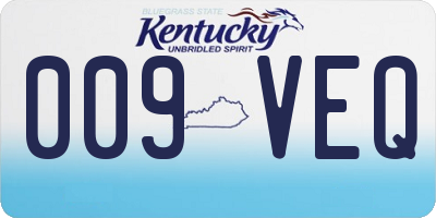 KY license plate 009VEQ