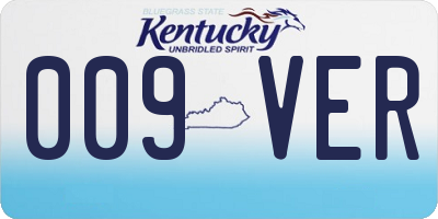 KY license plate 009VER