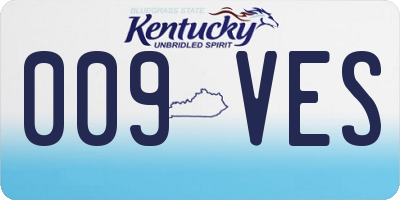 KY license plate 009VES