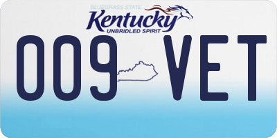 KY license plate 009VET