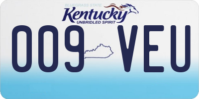 KY license plate 009VEU