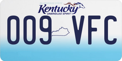 KY license plate 009VFC