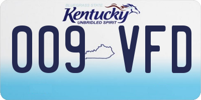 KY license plate 009VFD