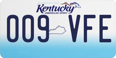 KY license plate 009VFE