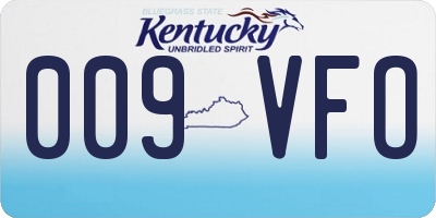 KY license plate 009VFO