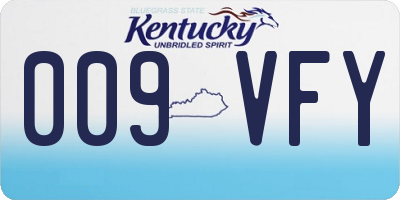 KY license plate 009VFY