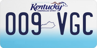 KY license plate 009VGC