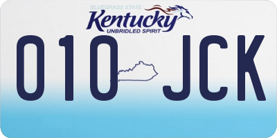 KY license plate 010JCK