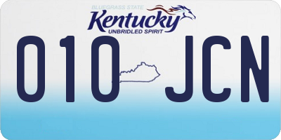 KY license plate 010JCN