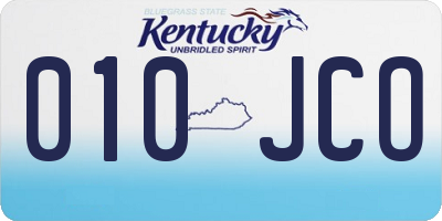 KY license plate 010JCO