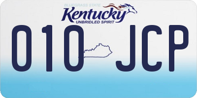 KY license plate 010JCP