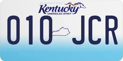 KY license plate 010JCR