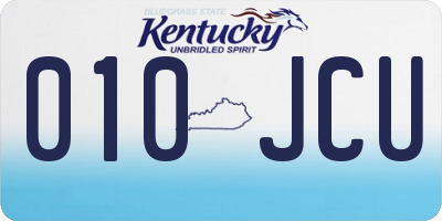 KY license plate 010JCU