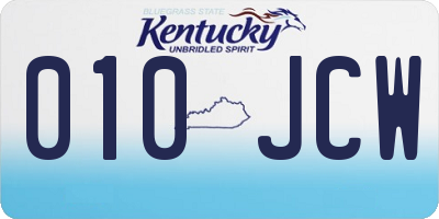 KY license plate 010JCW
