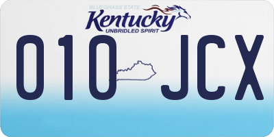 KY license plate 010JCX