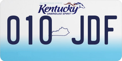 KY license plate 010JDF