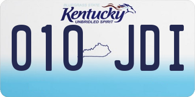 KY license plate 010JDI