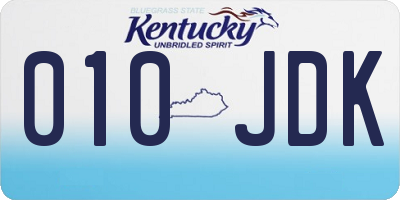 KY license plate 010JDK