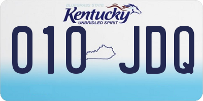 KY license plate 010JDQ