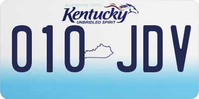 KY license plate 010JDV