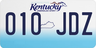 KY license plate 010JDZ