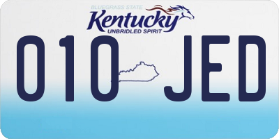 KY license plate 010JED