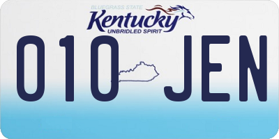 KY license plate 010JEN