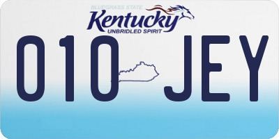KY license plate 010JEY