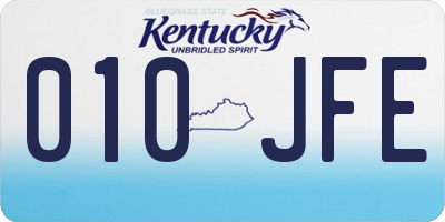 KY license plate 010JFE
