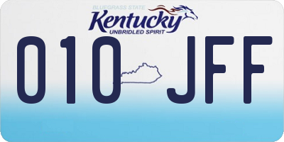 KY license plate 010JFF
