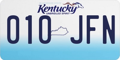 KY license plate 010JFN