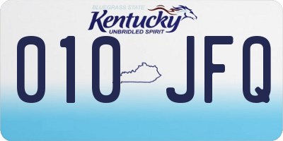 KY license plate 010JFQ
