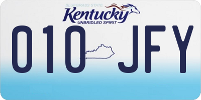 KY license plate 010JFY