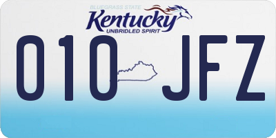 KY license plate 010JFZ