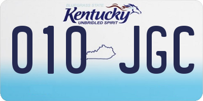 KY license plate 010JGC