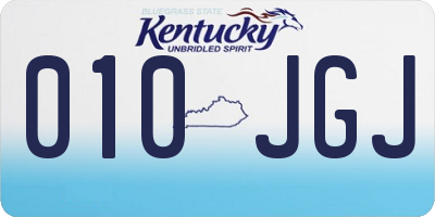 KY license plate 010JGJ