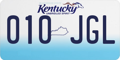 KY license plate 010JGL