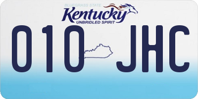 KY license plate 010JHC