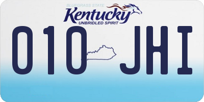 KY license plate 010JHI