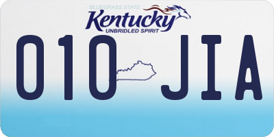 KY license plate 010JIA