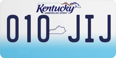 KY license plate 010JIJ