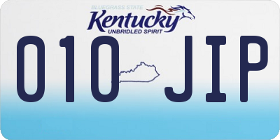 KY license plate 010JIP