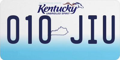 KY license plate 010JIU