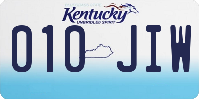 KY license plate 010JIW