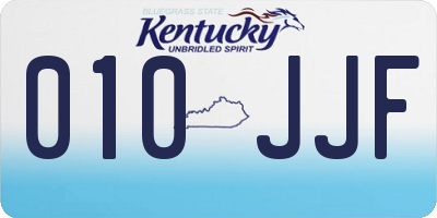 KY license plate 010JJF