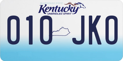 KY license plate 010JKO