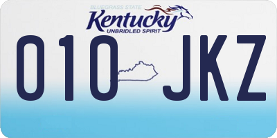 KY license plate 010JKZ