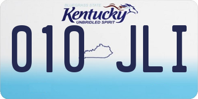 KY license plate 010JLI