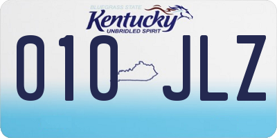 KY license plate 010JLZ