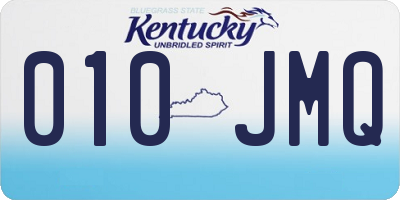 KY license plate 010JMQ